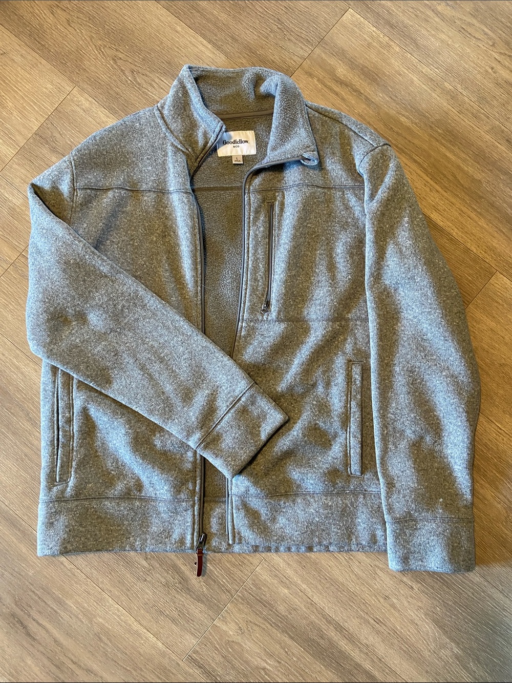 Goodfellow & Co Men's Heather Gray Full-Zip Fleece Jacket